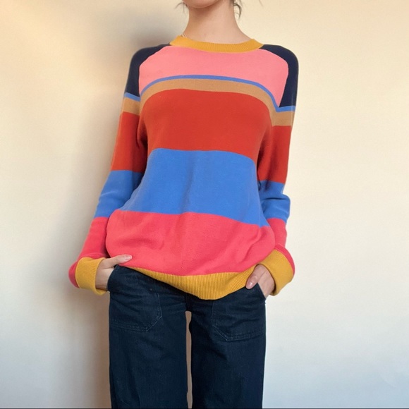 {SOLD} Color block Striped Sweater - Picture 1 of 6